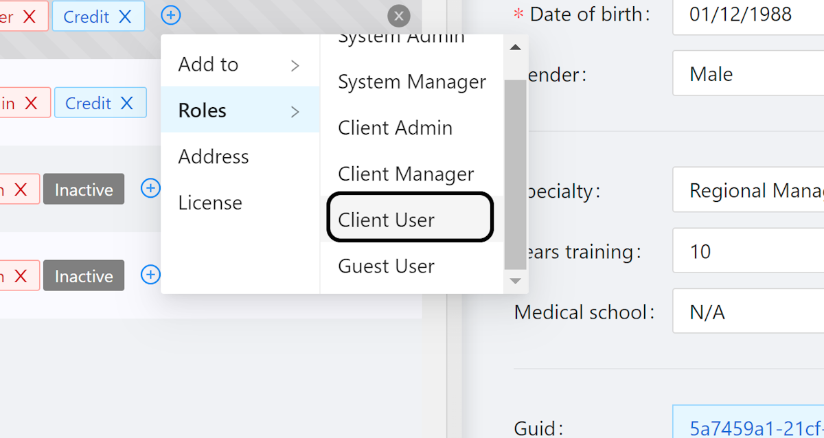 Select the role you would like to assign to the user