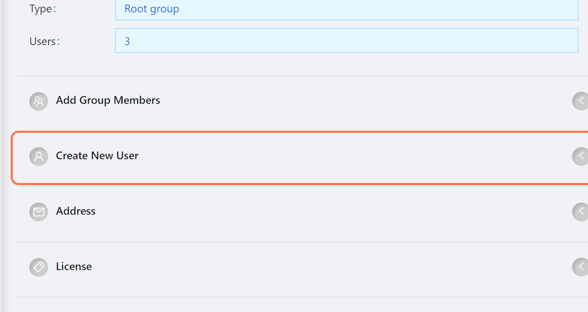 Click on Create New User