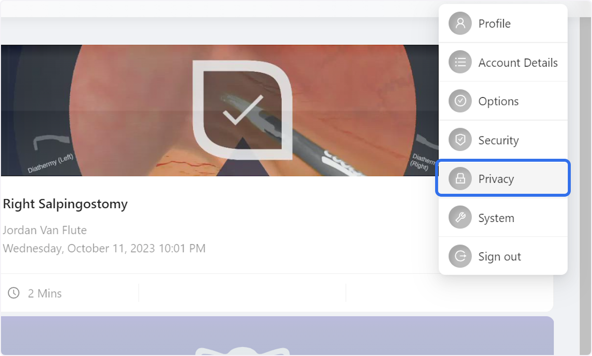 Click on Privacy