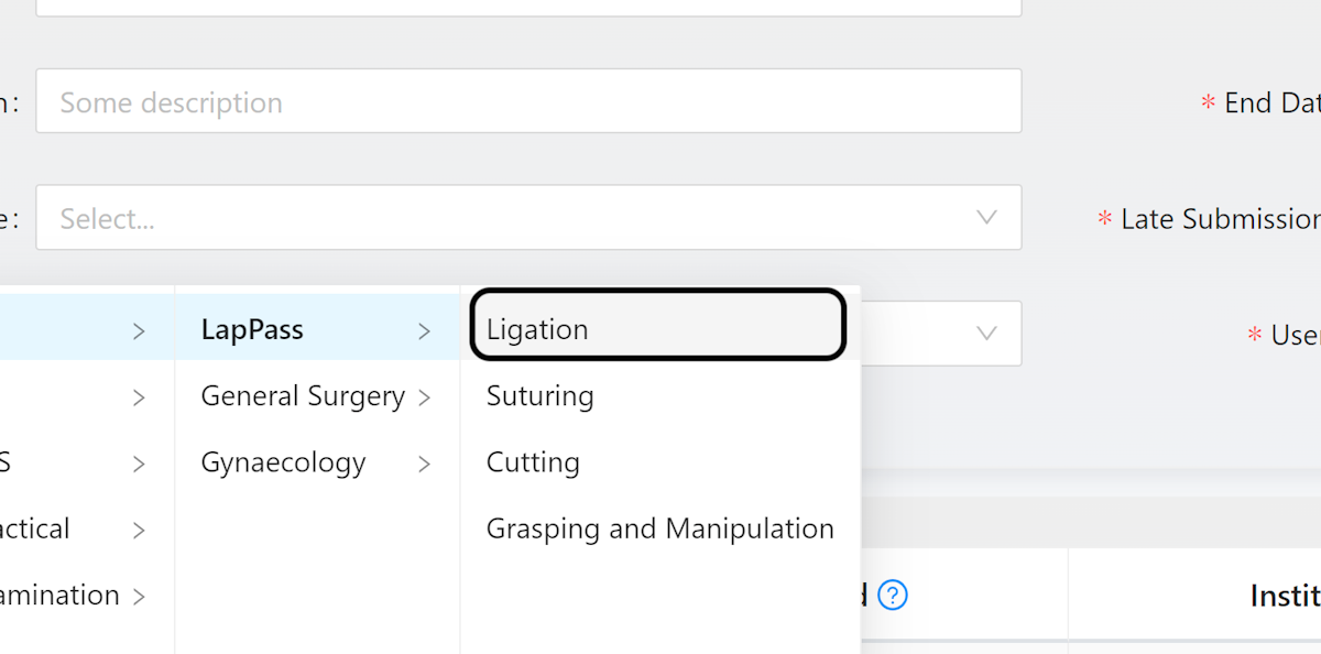 Select the procedure 