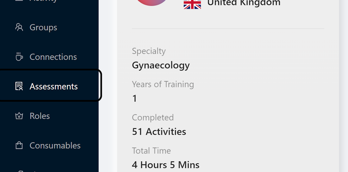 Click on Assessments