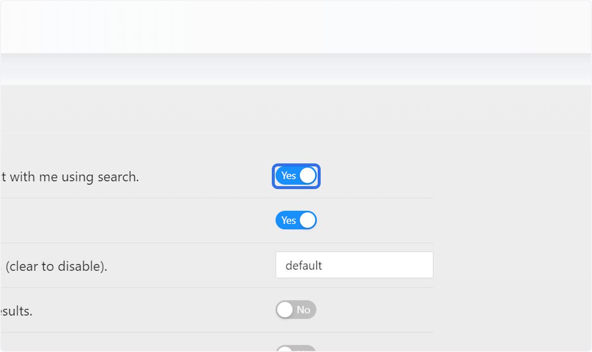 Toggle 'yes' or 'no' depending on your required setting. 