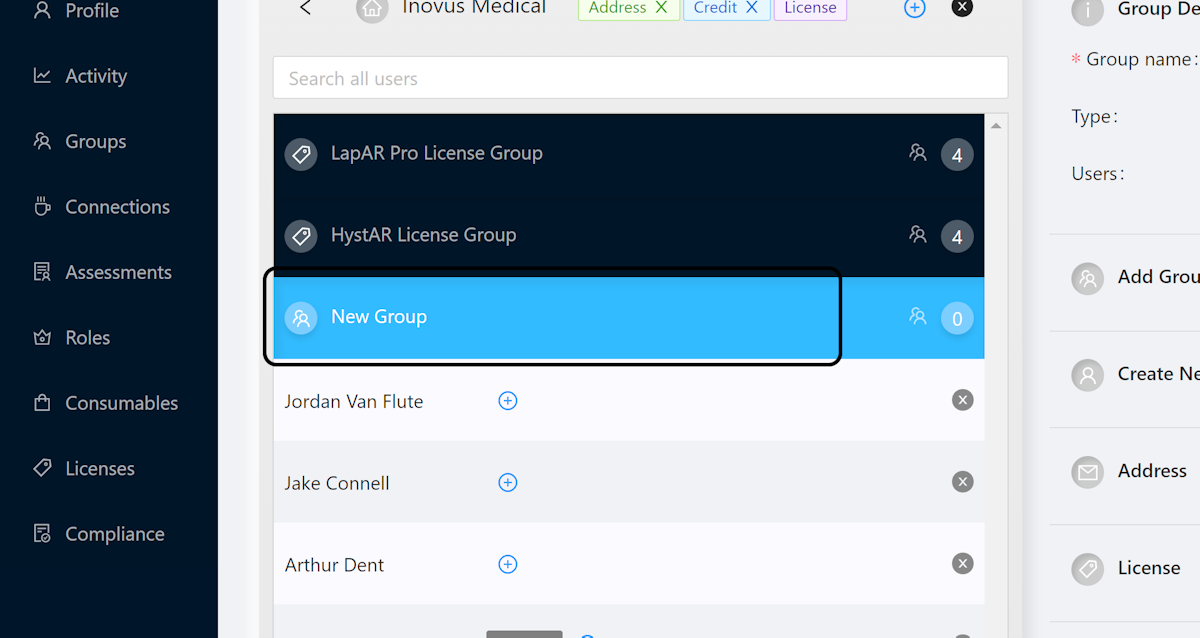 The new group will appear. Click the new group to rename it...