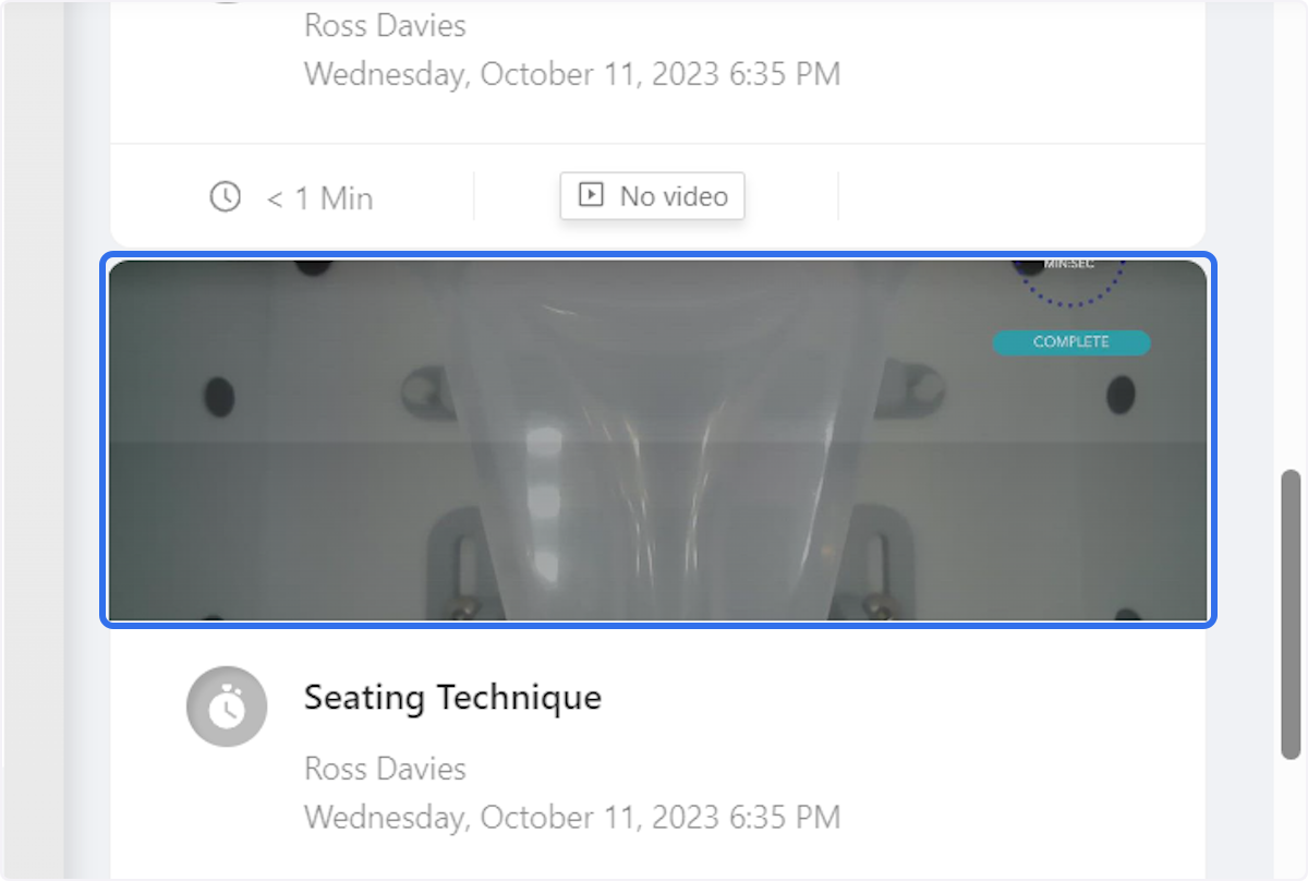 Click on the video you want to review