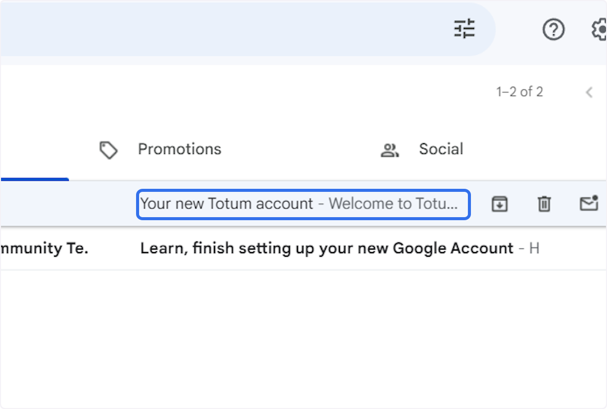 Click on Your new Totum account…