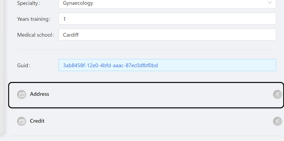 Click on Address