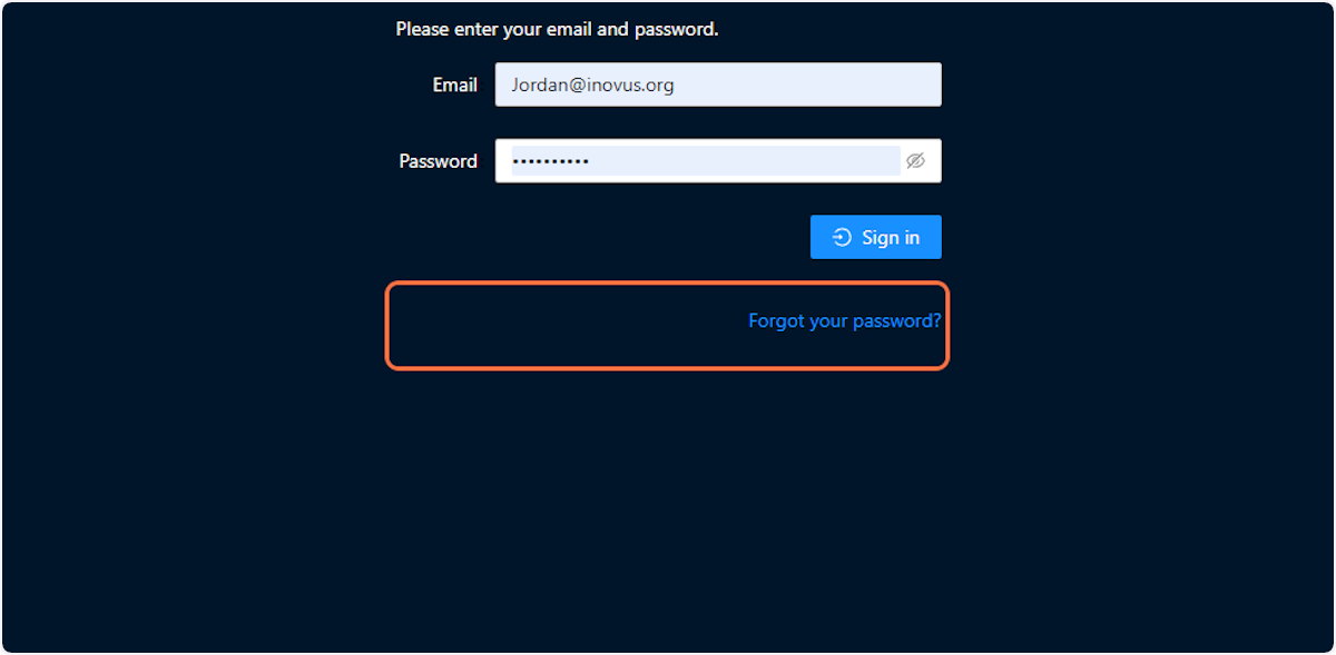 Click on Forgot your password?