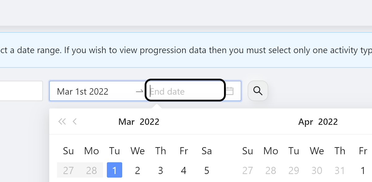 Now select an End date