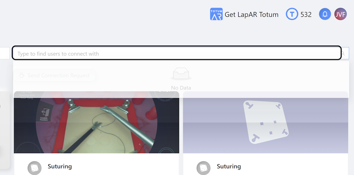 Click on Type to find users to connect with