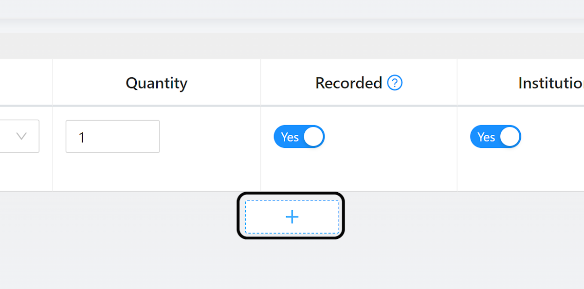 To add more tasks/procedures click the + button