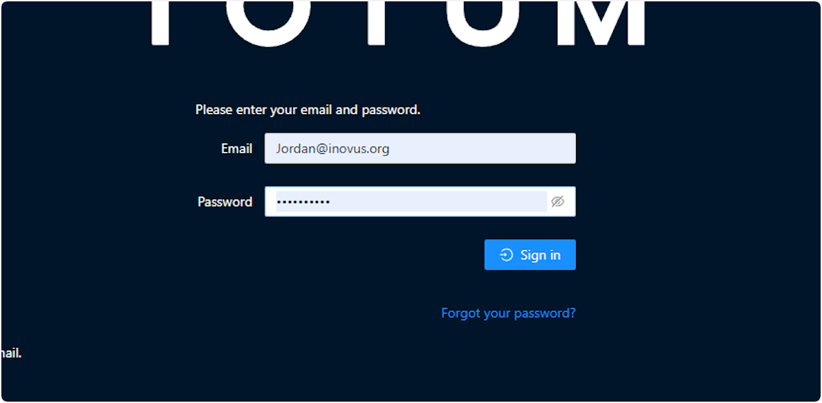 Once returned back to the login page, go to your emails and follow the link you have received to reset your password. 