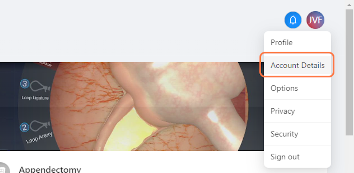 Click on Account Details