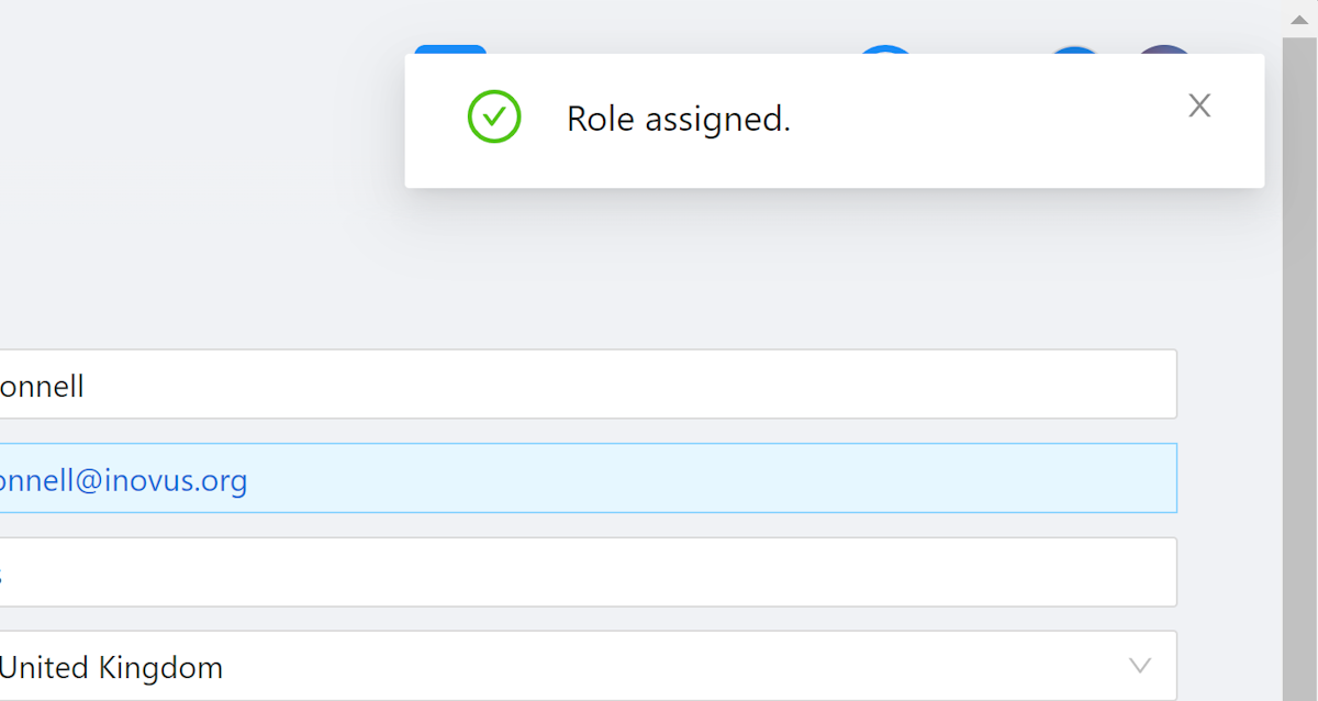 You should see the Role assigned notification.