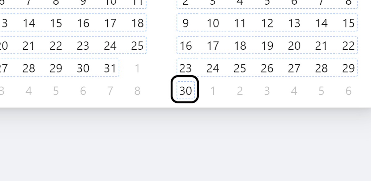 Click on the desired end date